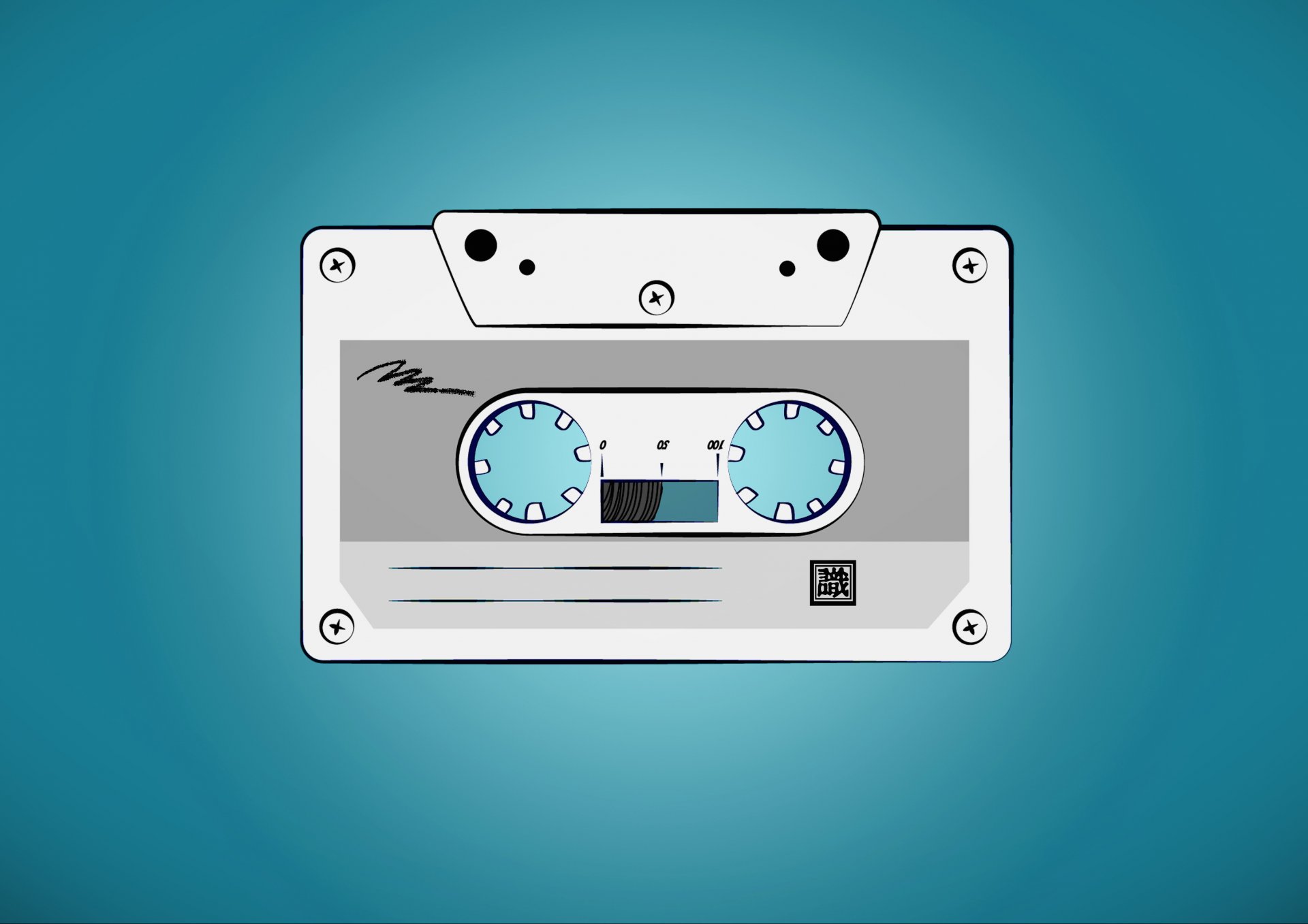 cassette azul música película retro