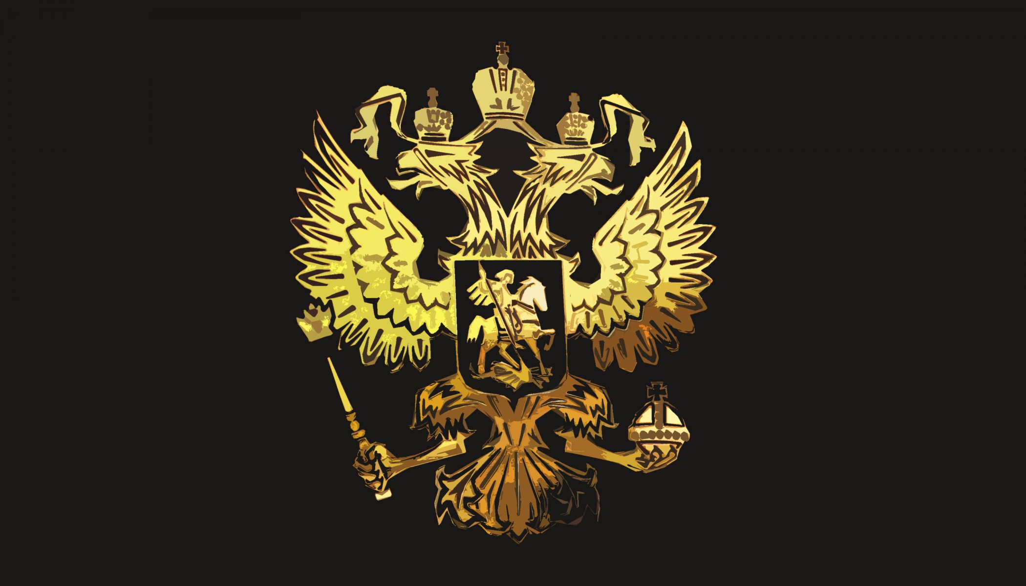 águila escudo de armas rusia fondo negro