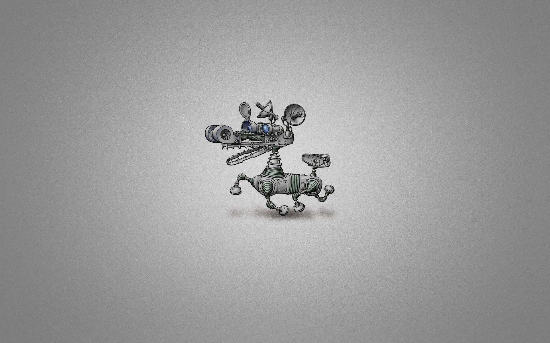 dog robots white metal the mechanism minimalism