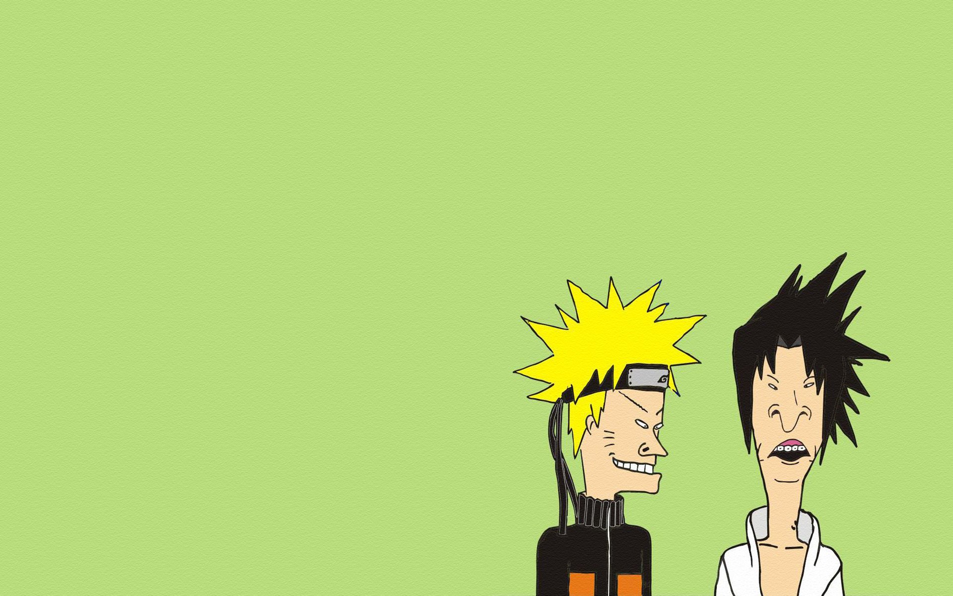 beavis und butt-head naruto jungs spaß minimalismus grüner hintergrund