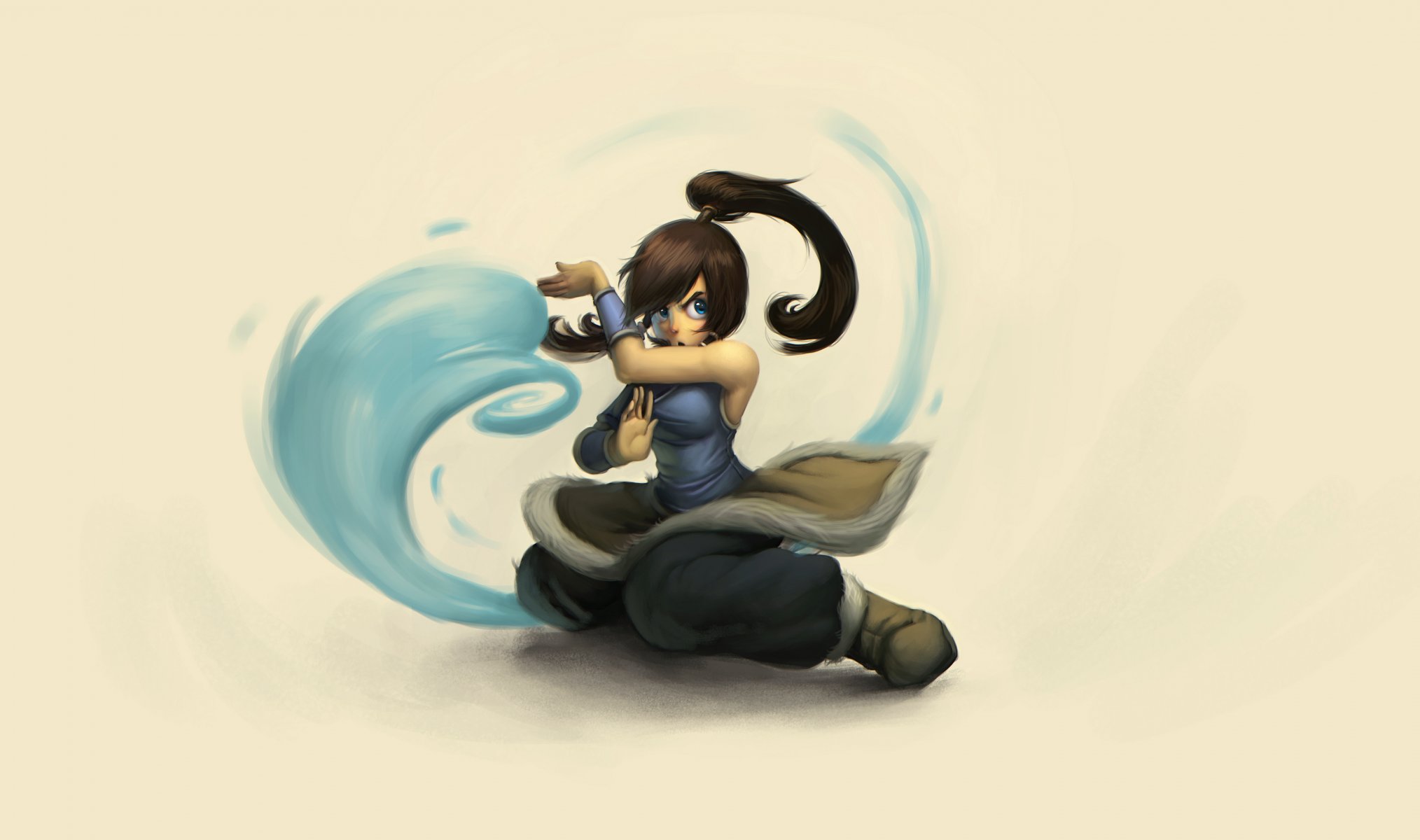 arte korra chica fondo agua