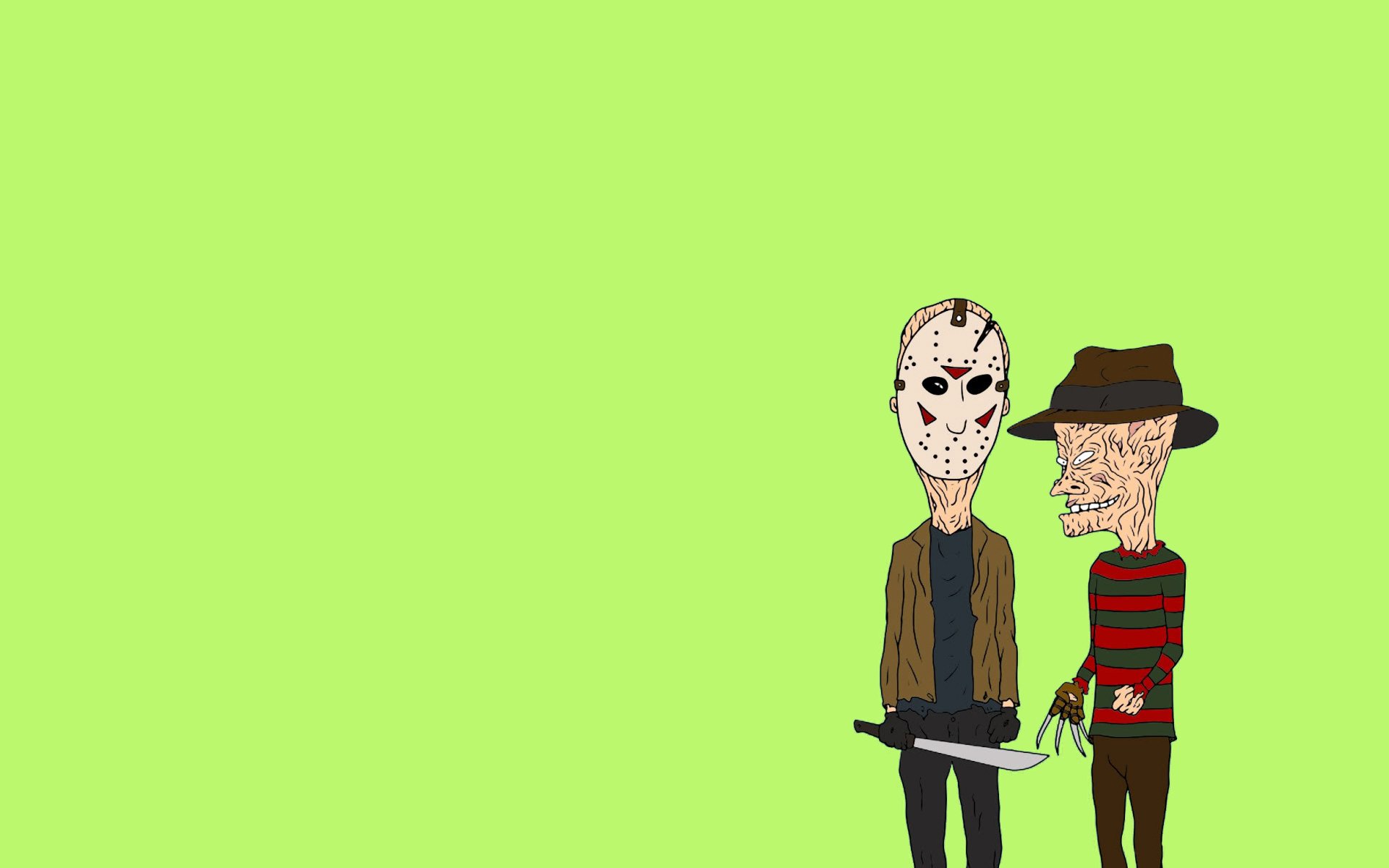 beavis und butthead freddy krueger jason voorhees machete jason voorhees freitag 13 albtraum in der ulmenstraße witz minimalismus