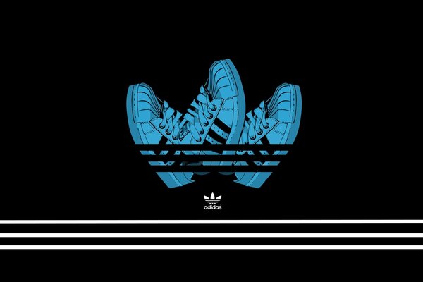 Three sneakers in the form of an emblem