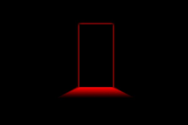 Изображение черной двери на красном фоне