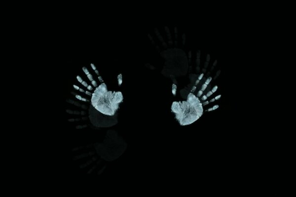 Fingers, hands, fingerprints background on the desktop
