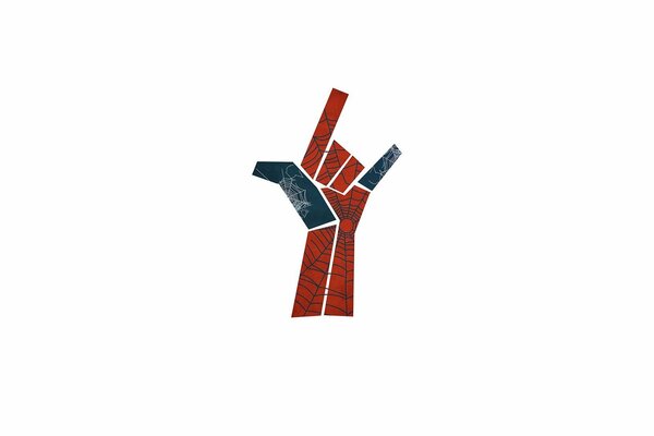 The hand of Spider-Man. minimalism