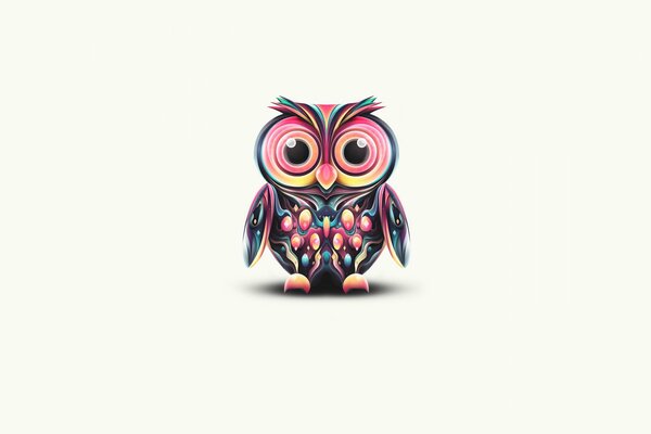 Minimalism owl in beautiful colors