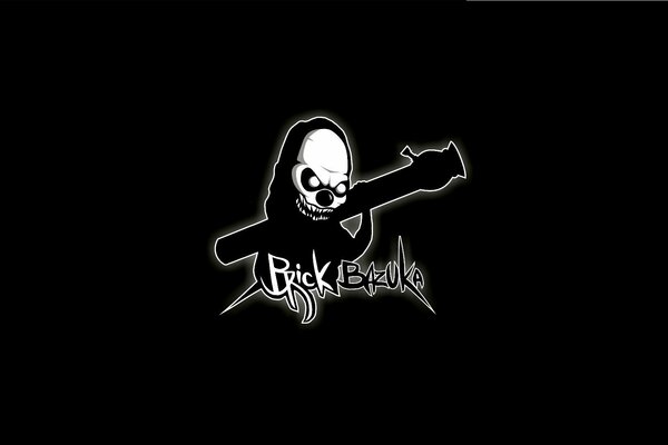 Logo bazuka. Crâne en noir