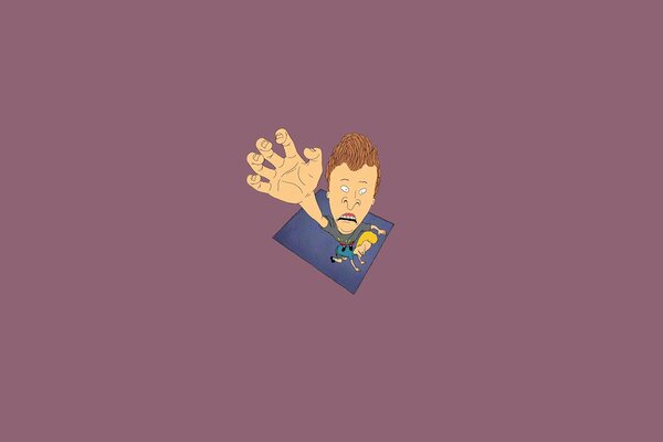 Drawing of Beavis and Butthead in the style of minimalism