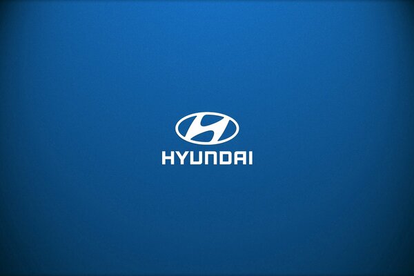 Logotipo de Hyundai sobre fondo azul