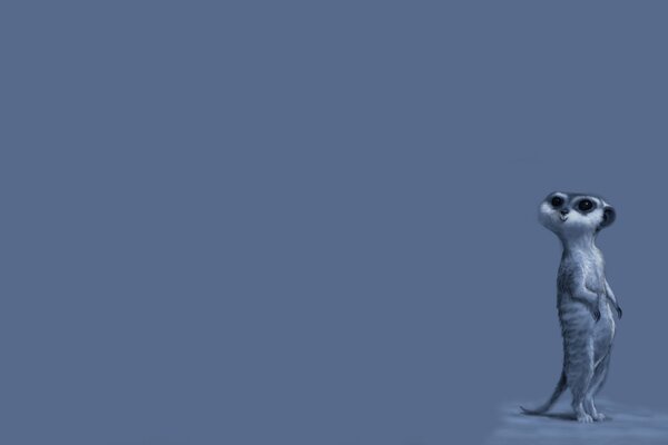 Meerkat viola animato carino che tiene le zampe