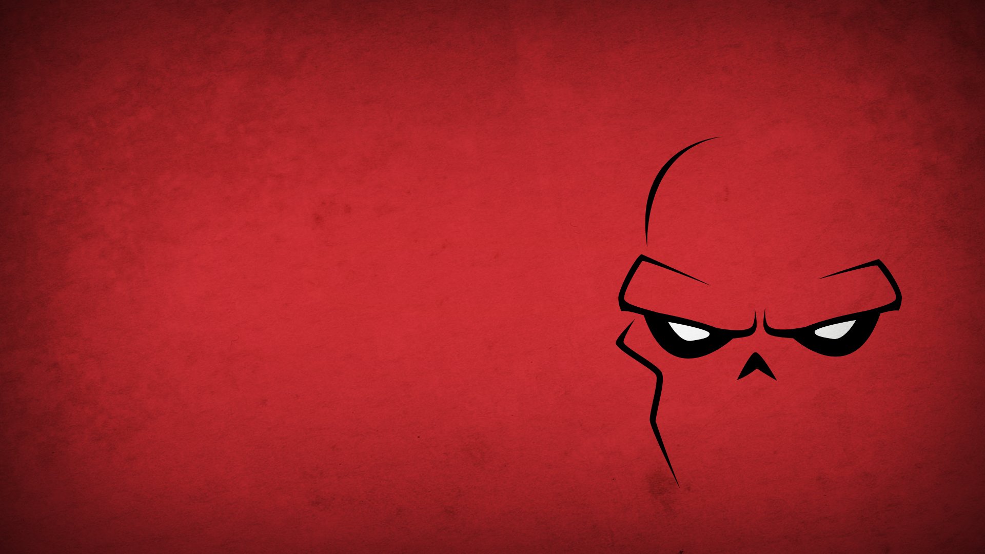 redskull crâne rouge minimalisme dessin image 1920x1080