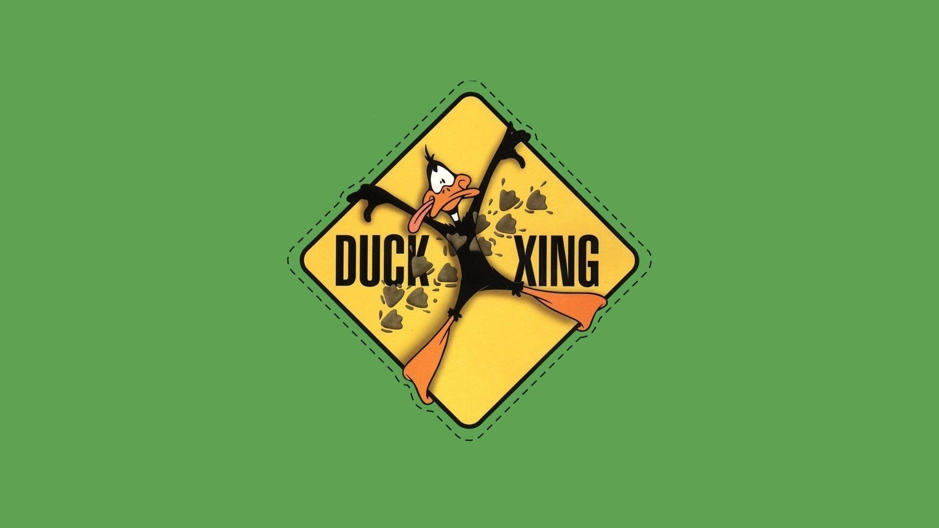 daffy duck looney tunes minimalism green