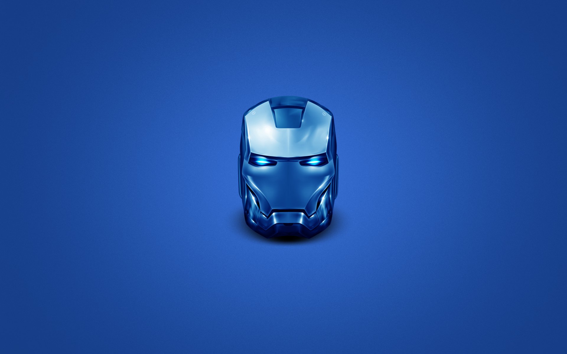 iron man steel head head steel blue minimalism