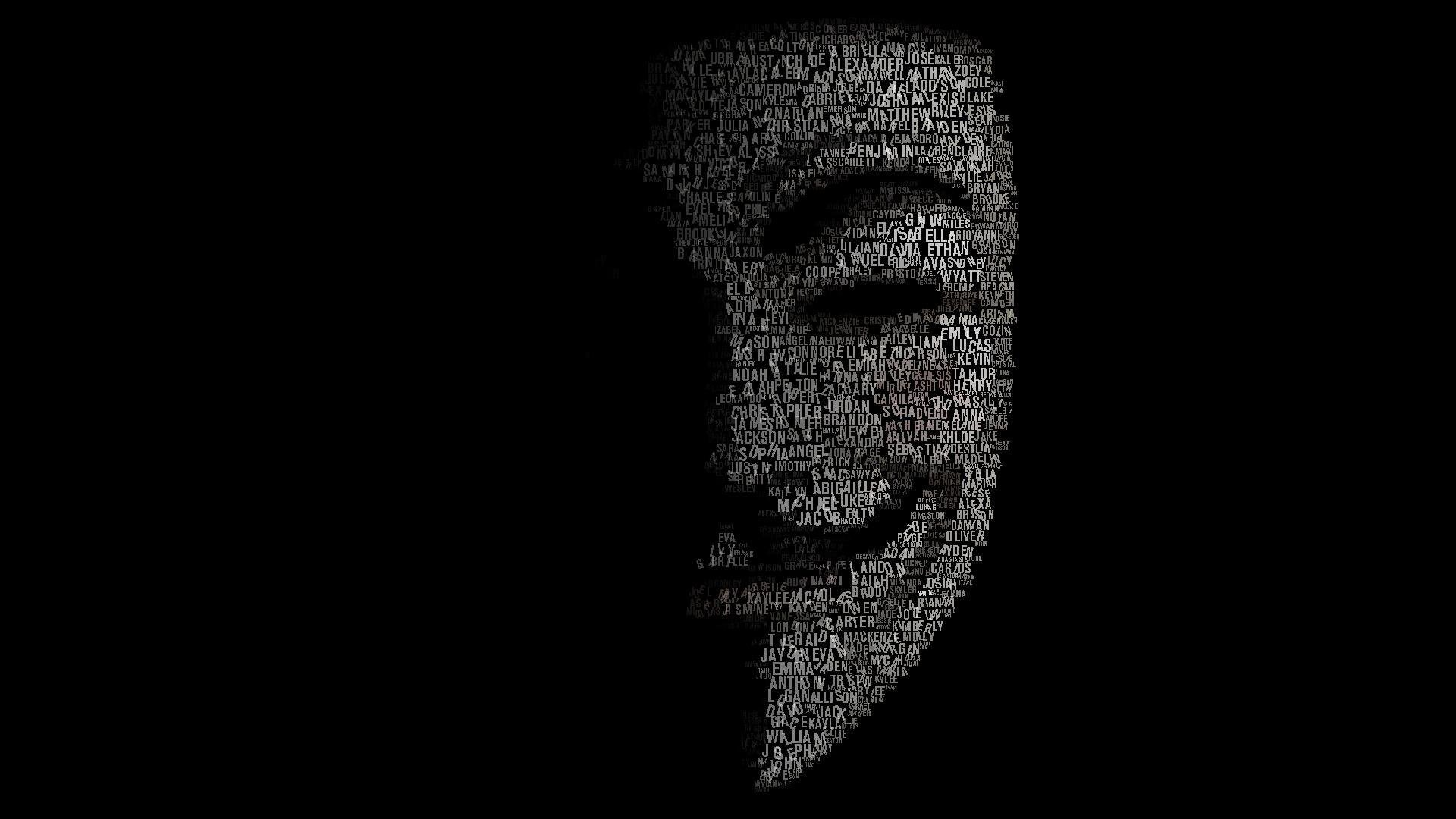 anonymous anonymous hacker attack mask background word