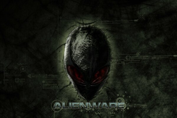 Arte alienware con la testa aliena