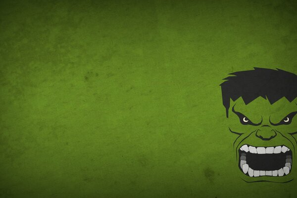 Minimalistic green background with Hulk