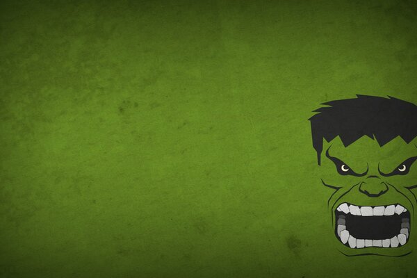 Fondo verde minimalista con Hulk