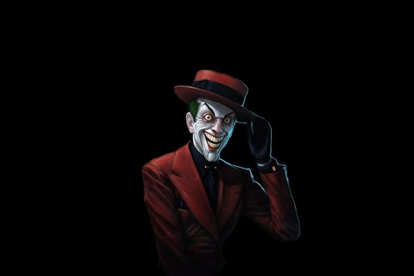 Personaggio del fumetto in costume rosso Joker