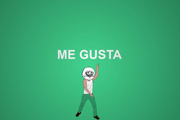 Me gusta. Popular meme dancing on a green background