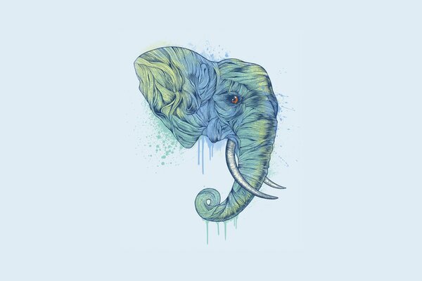 Абстрактное изображение головы слона