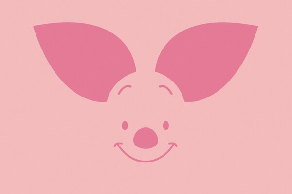 The face of a piglet in the style of minimalism