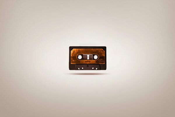 Image de cassette minimaliste sur fond beige