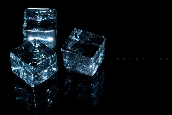 Transparent cubes on a black background