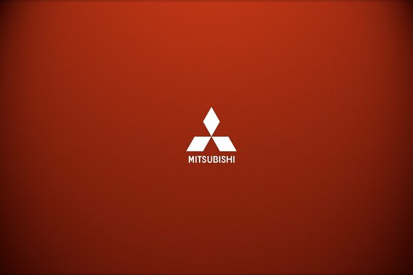 Mitsubishi-Symbol auf rotem Hintergrund