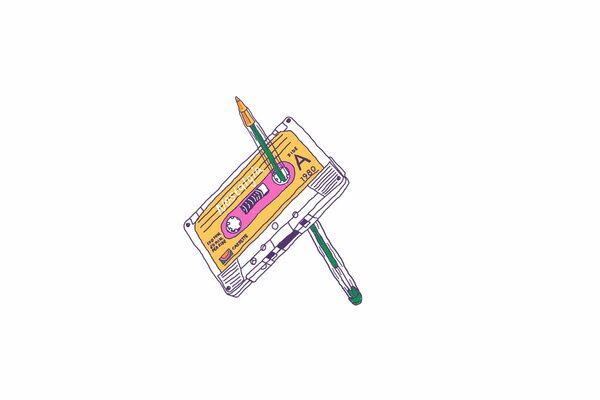 Rewinding an old cassette with a pencil