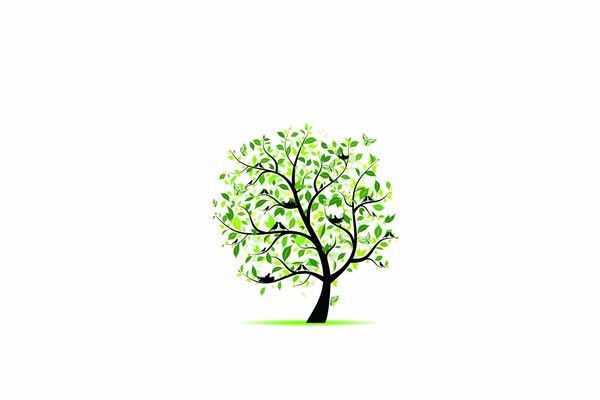 Green tree in web graphics