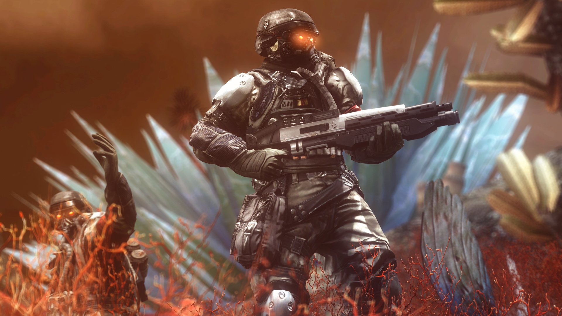 helghast killzone rendering schatten fallen killzone : schatten fallen soldaten helm waffen