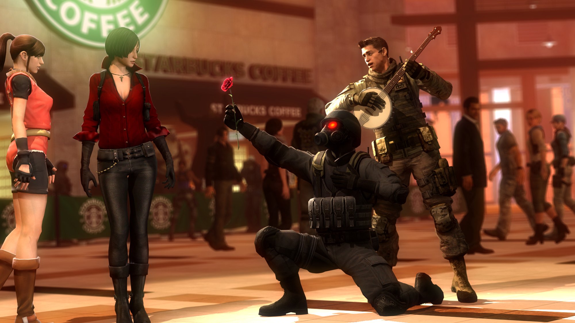 resident evil nikolai zinovyev nivans pierce chris redfield gitarre liebe blume ada wong rendering