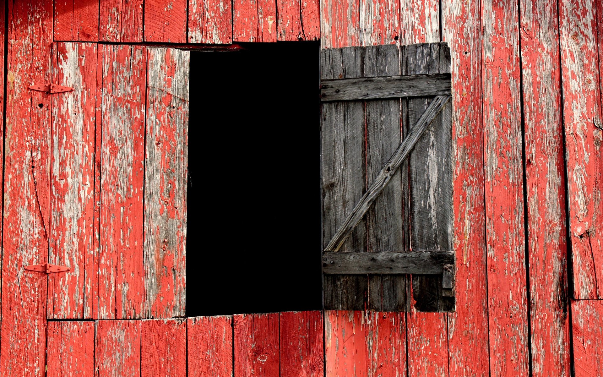 barn red board window