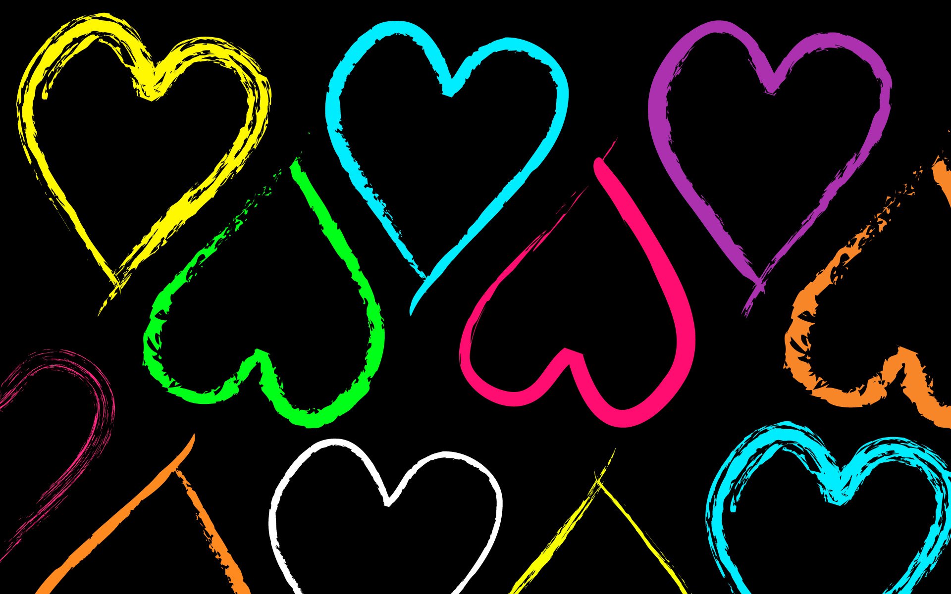 arco iris pintura belleza corazones