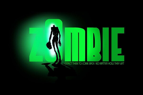 Zielony napis Za zombie bez głowy