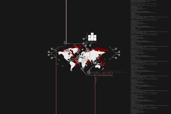 A small map on a black background