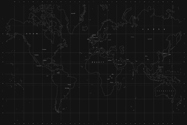 Mapa del mundo de color oscuro sólido