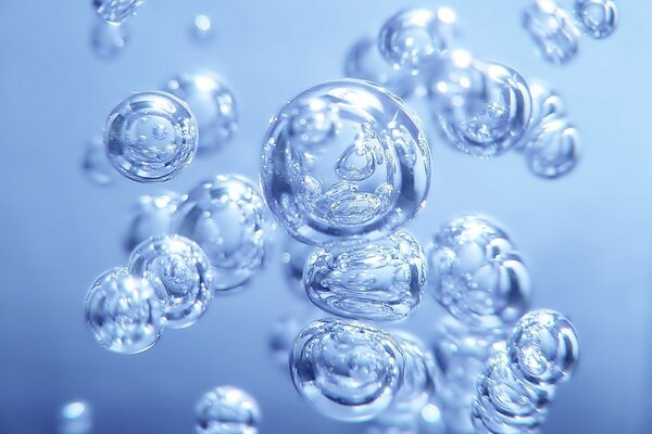 Foto ampliada de burbujas de agua