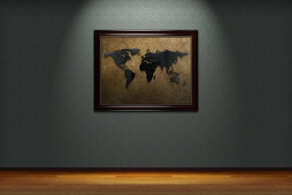 Карта мира на картине с выставки