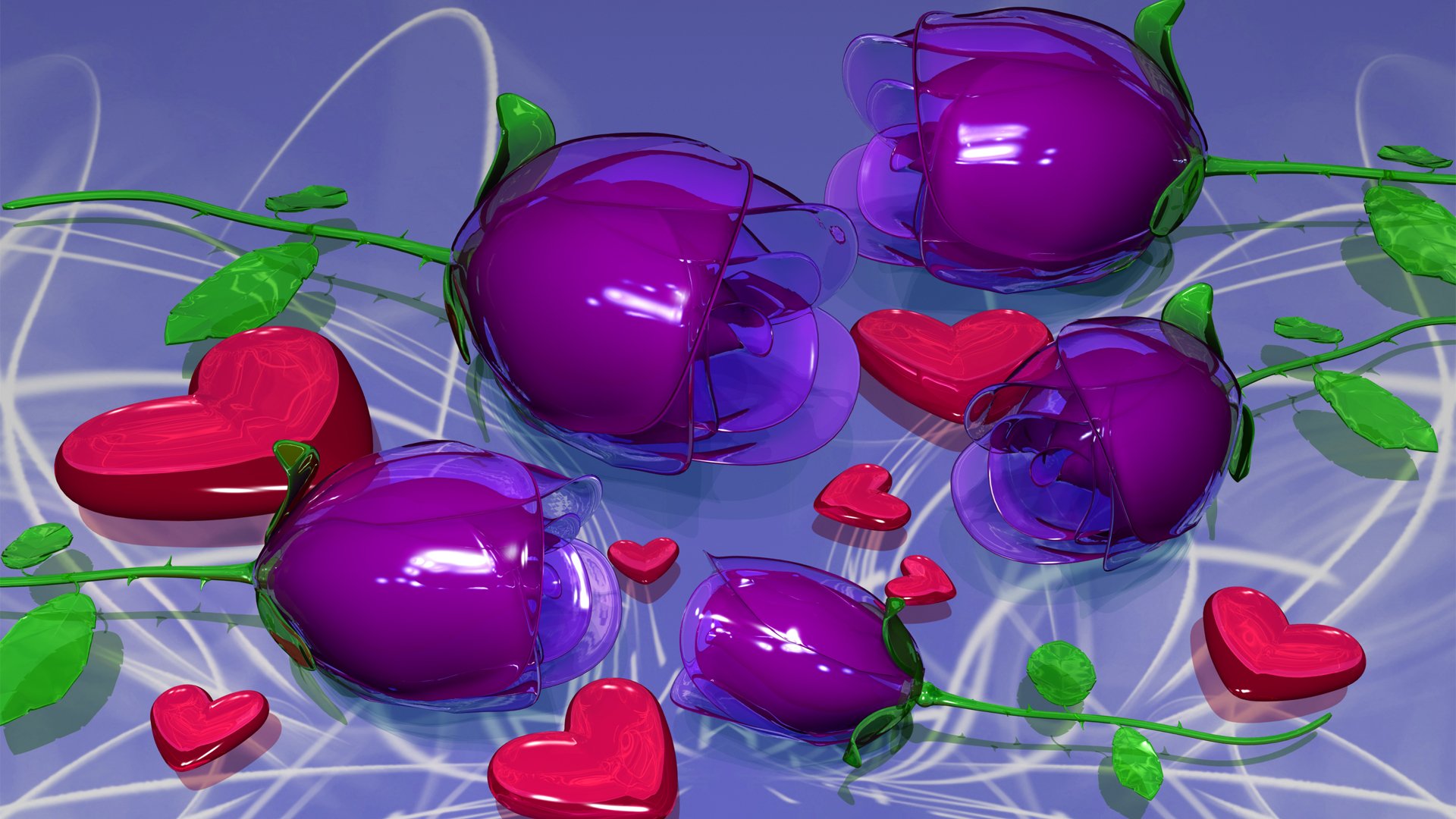 flower petals glass plastic heart holiday valentin