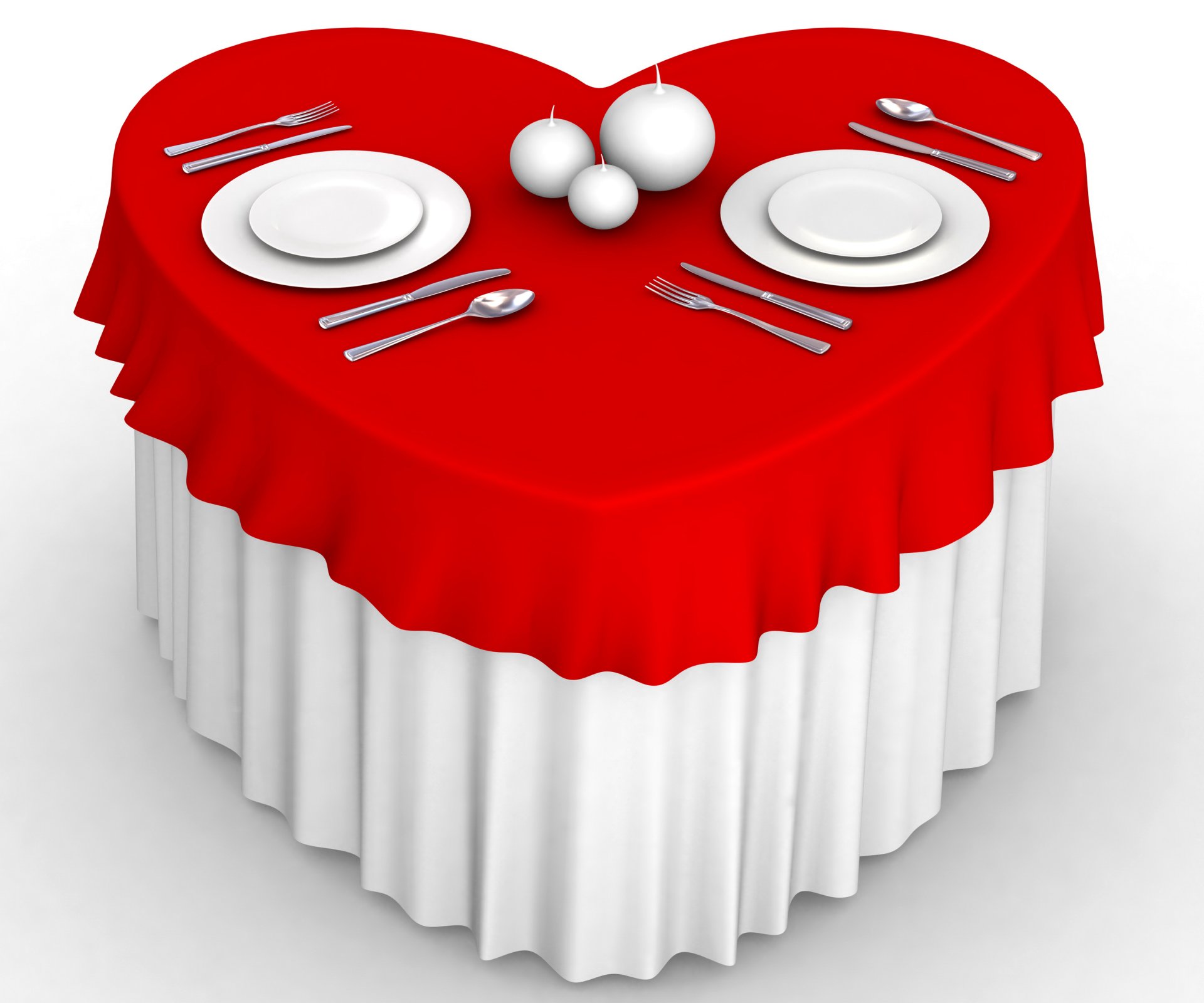 saint valentin servir couteau table coeur assiette cuillère fourchette. graphiques 3d photos