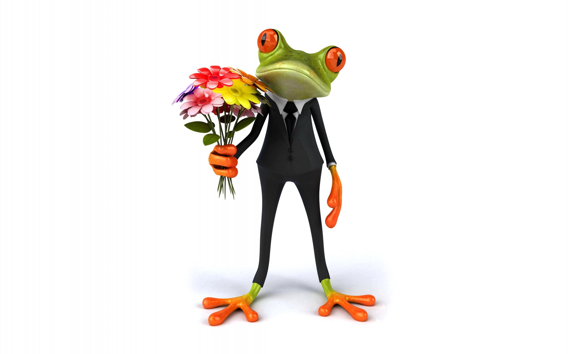 la grenouille la 3d les fleurs élégant