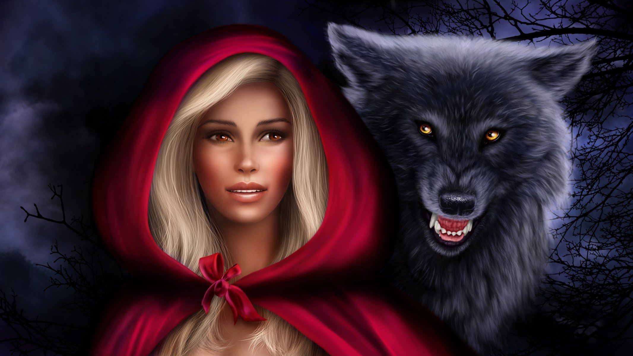 nelena photoshop red riding hood wolf predator girl hood