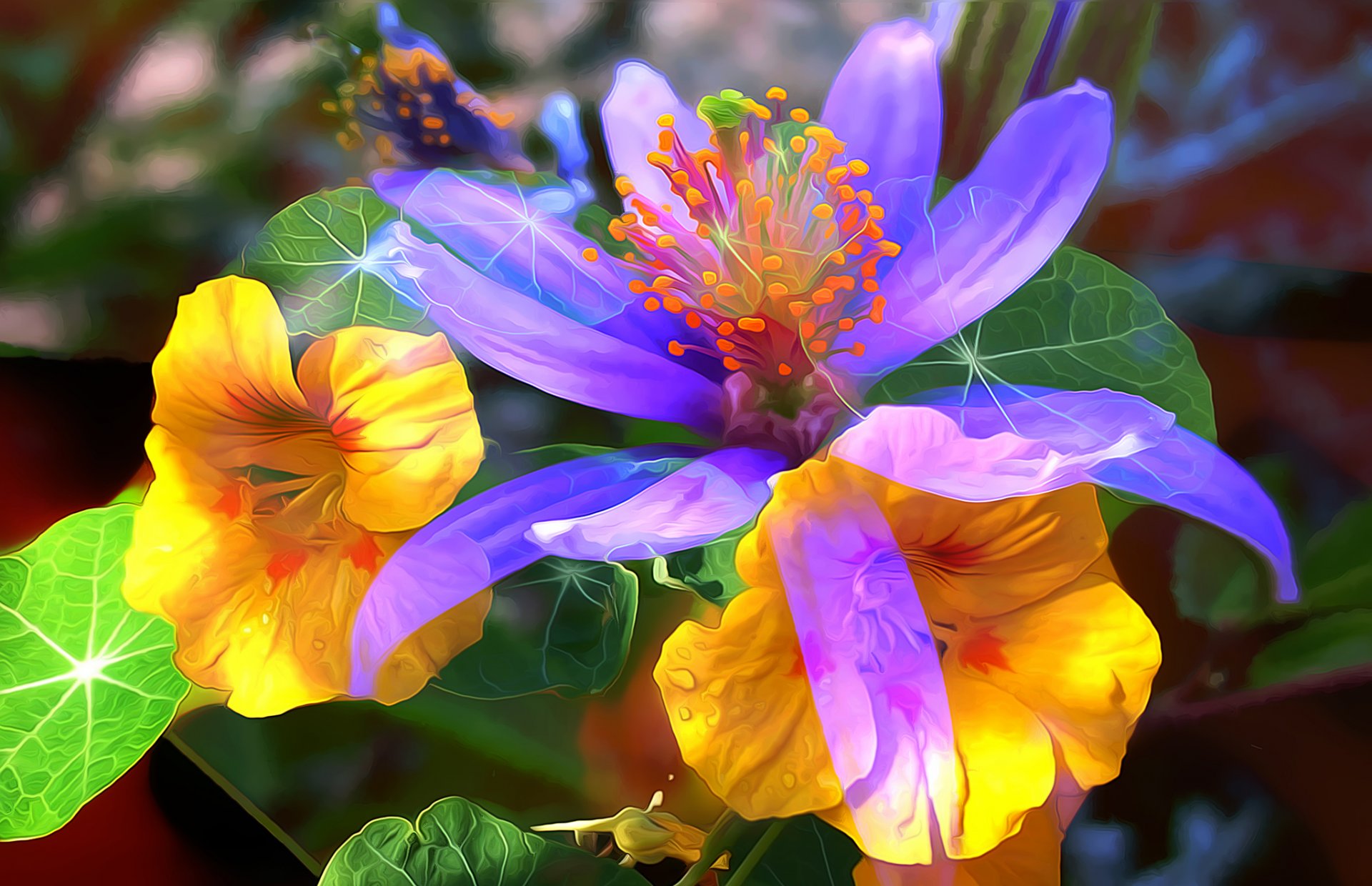 flores jardín pétalos hojas líneas