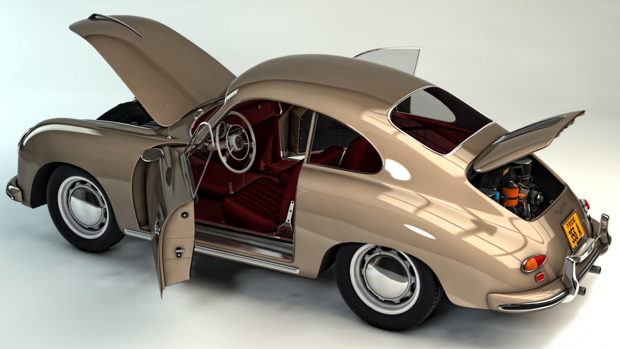 kunst auto porsche 356 porsche 356 a schnell einfach zu steuern zweitürig hinterradantrieb hintermotor sportlich auto abstraktion 3d hintergrundbilder