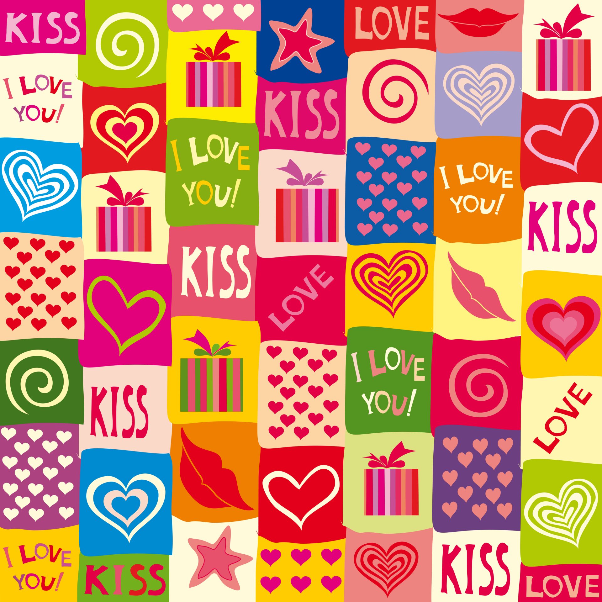 I love you love hearts romantic colorful background heart