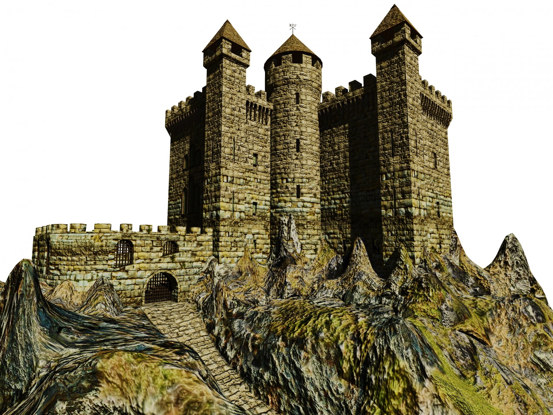 castle stone 3d graphics photo