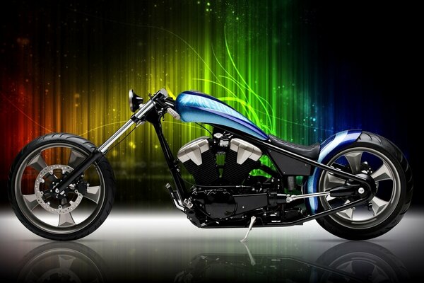 Cool motorcycle on a bright background