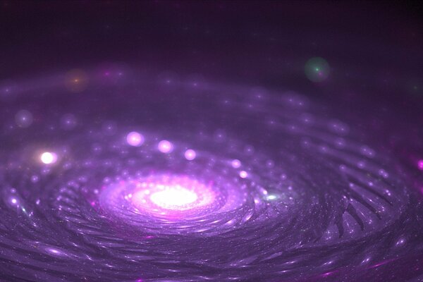 Eine violette Galaxie in Form einer Spirale